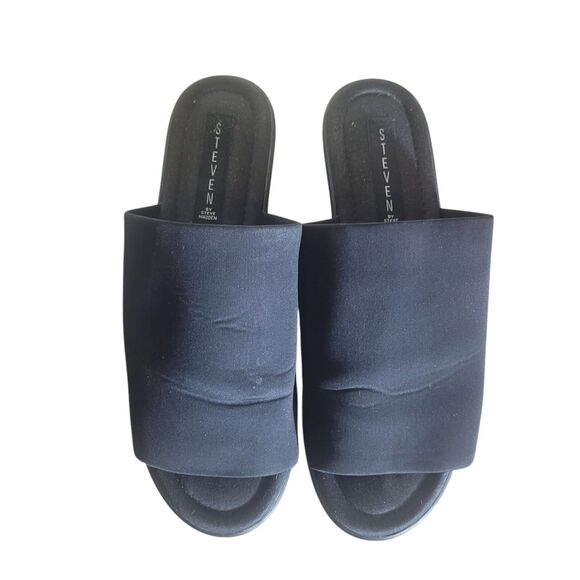 Steven by Steve Madden Y2K Platform Slides Sandals Womens 8 - 8.5 Black Boho 90s - Picture 4 of 9